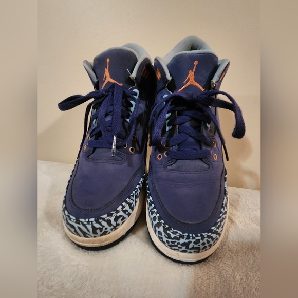 Nike Air Jordan 3 Retro "Purple Dust" Youth 6.5 (Women's 8) EUC - Picture 9 of 13